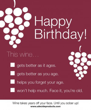 Birthday Quotes Funny Wine