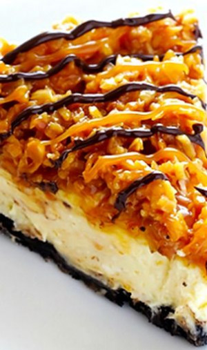 Samoa Cheesecake Recipe ~ inspired by the famous Girl Scout cookies (a ...