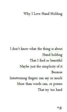 love holding your hand More