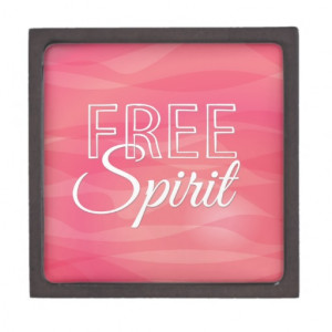 Pink Free Spirit Inspirational Quote Premium Keepsake Box