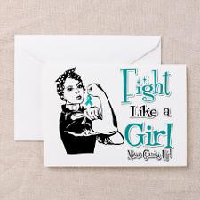 Lung Cancer Rosie Fight Like a Girl Greeting Card