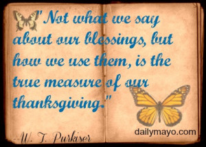thanksgiving quote W. T. Purkiser