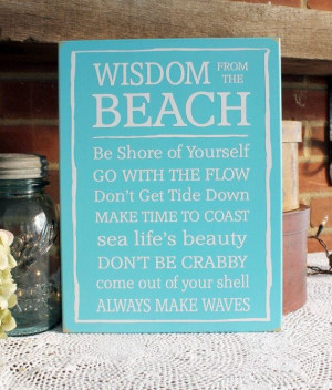 Beach Sign with Sayings Wooden Cottage Wall by CountryWorkshop, $28.00