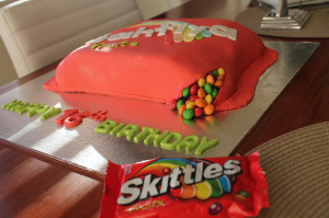 Labels Skittles Cake Themed