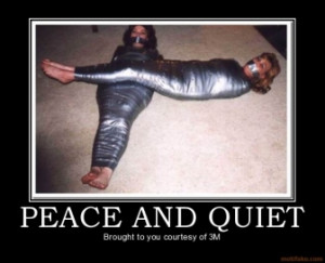 PEACE AND QUIET - Brought to you courtesy of 3M