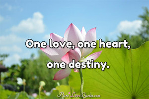 One love, one heart, one destiny.