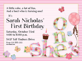 adorable invitation is made just for a little girls first birthday ...