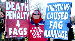 Anti-gay protester outside the Supreme Court’s DOMA and Prop 8 oral ...