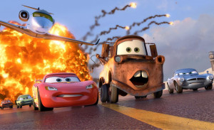 ... Lightning McQueen, Mater, and Finn McMissile in Disney-Pixar's Cars 2
