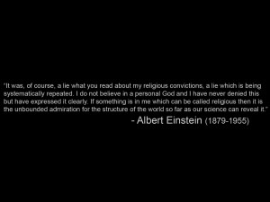 Elbert Einstein quote on his religious convictions