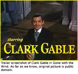 Trailer screenshot of Clark Gable from Gone with the Wind.