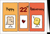 Happy 22nd Anniversary - Butter Half card - Product #1227084