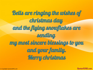 Bells are ringing the wishes of christmas day...