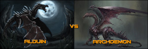 Skyrim Dragonborn vs Alduin