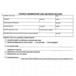 church membership data form