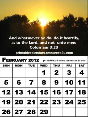 Free March 2012 Calendar with Bible verses