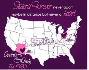 ... Sister Little Sister Two 3 Three Sisters Long Distance Print Poster
