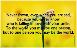 Frown Even When You Are Sad, Picture Quotes, Love Quotes, Sad Quotes ...