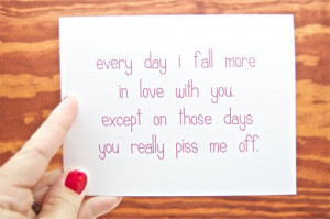 - Every Day I Fall More in Love With You. Funny Love Card.: In Love ...