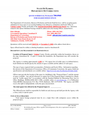 STATE OF FLORIDA DEPARTMENT OF CORRECTIONS QUOTE SUBMITTAL PACKAGE FOR