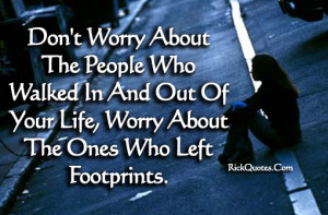 Life Quotes | Who Left Footprints Girl alone Lonely On Road Sad