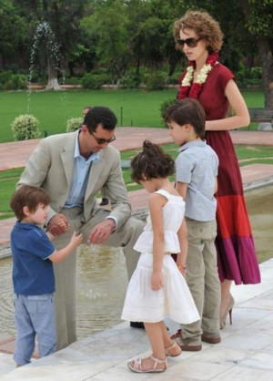 President of Syria Bashar Hafez Al-Assad with his family