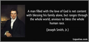 man filled with the love of God is not content with blessing his ...