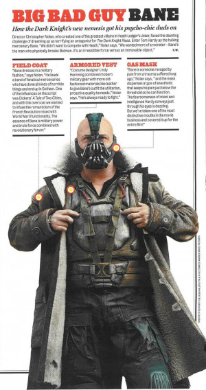Sneak Peek a new graphic description of the villain 'Bane' from ...