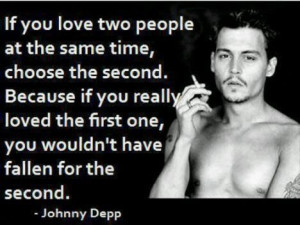 Johnny depp quote about love loving two people at once