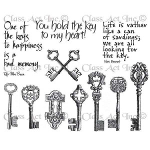 Chapel Road Artstamps Cling Mounted Rubber Stamps Set Keys & Quotes