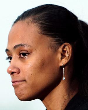 Marion Jones leaves the Federal Court in New York.