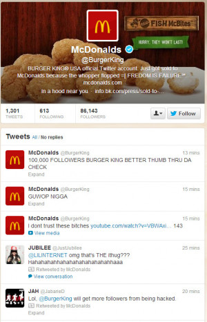 Burger King Twitter Hacked, Turned Into McDonald's