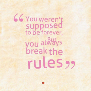 You always break the rules quote