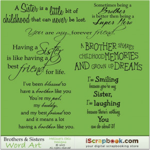 Brothers & Sisters Word Art - $3.00