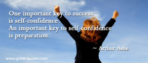 One Important Key to Success Is Self Confidence ~ Confidence Quote