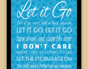 Frozen LET IT GO Typography Quote m odern print poster ...