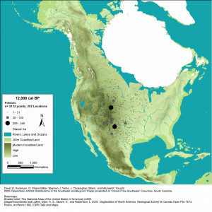 Clovis point finds map of north America Folsom Clovis all