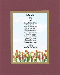 ... My Godchild With Love Poem on 11 x 14 inches Double Beveled Matting