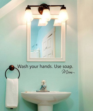 Black 'Wash Your Hands. Use Soap.' Wall Quote