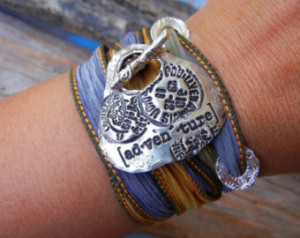 , Cool Silver Sil k Wrap Bracelet, Postmark Adventure Travel Jewelry ...