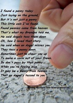 Pennies from Heaven :) in honor of a friend...in memory of my mom. It ...