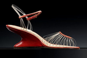 Salvatore Ferragamo Invisible sandal from 1947, in red leather and ...