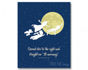 Peter Pan- Second Star to the Right Printable- Peter Pan Quote Instant ...