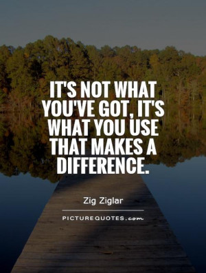 It's not what you've got, it's what you use that makes a difference ...