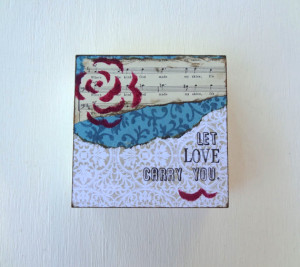 Inspirational Art, Mixed Media Canvas, Quotes on Canvas, Let love ...