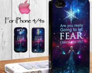 Elsa Frozen Fear Quote Design for iphone 4/4s case iphone 5/5s/5c case ...