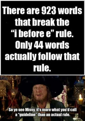 There are 923 words that break the I before E rule…