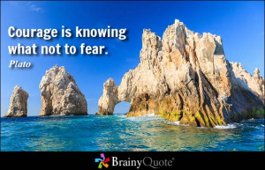 Courage is knowing what not to fear. - Plato at BrainyQuote