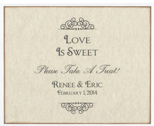 Candy Bar / Love Is Sweet / Wedding Sign / Candy Buffet / Sweet Table ...