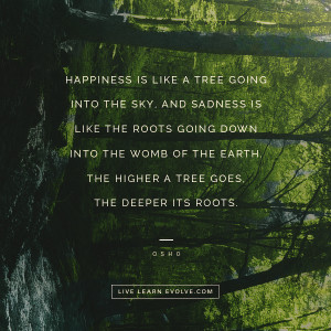 Happiness is like a tree going into the sky, and sadness is like the ...